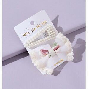Flower and Pearl Hair Clips  *2/12$*
